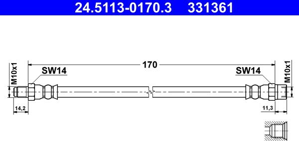 ATE 24.5113-0170.3 - Flessibile del freno www.autoricambit.com