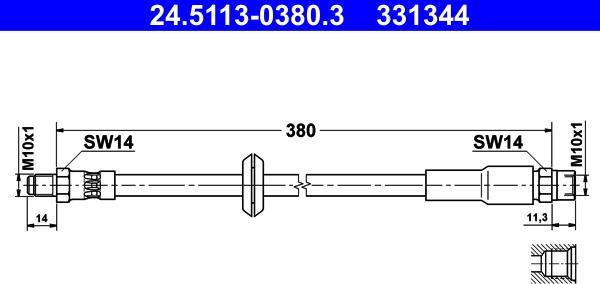 ATE 24.5113-0380.3 - Flessibile del freno www.autoricambit.com