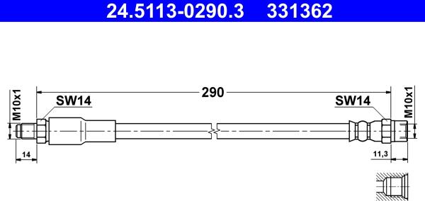 ATE 24.5113-0290.3 - Flessibile del freno www.autoricambit.com