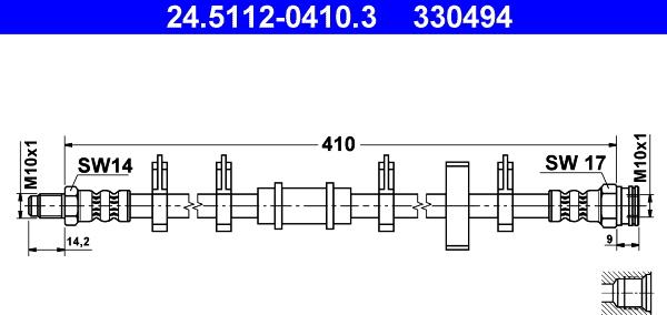 ATE 24.5112-0410.3 - Flessibile del freno www.autoricambit.com