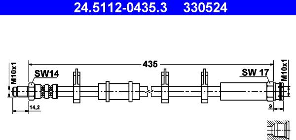 ATE 24.5112-0435.3 - Flessibile del freno www.autoricambit.com