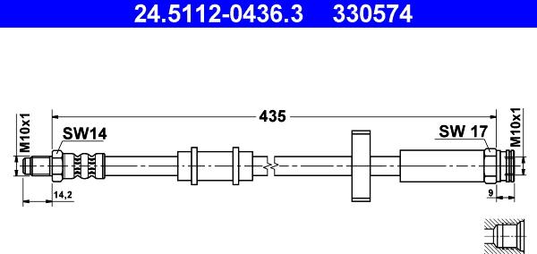 ATE 24.5112-0436.3 - Flessibile del freno www.autoricambit.com