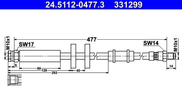 ATE 24.5112-0477.3 - Flessibile del freno www.autoricambit.com