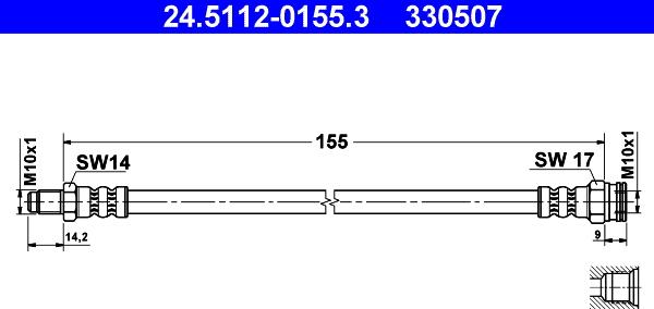 ATE 24.5112-0155.3 - Flessibile del freno www.autoricambit.com