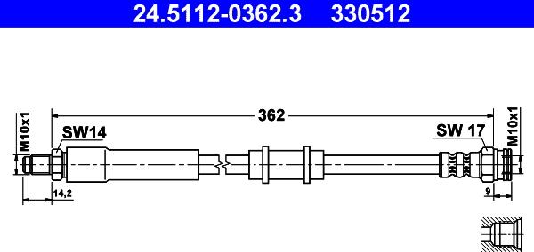 ATE 24.5112-0362.3 - Flessibile del freno www.autoricambit.com