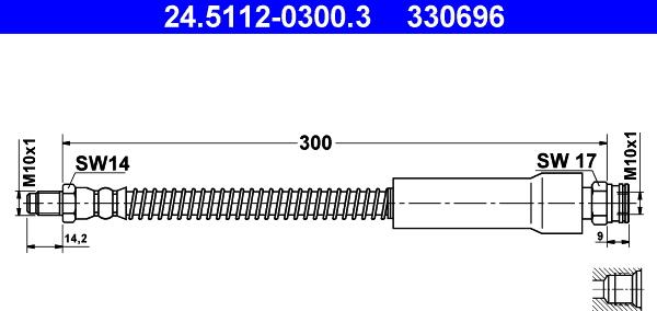 ATE 24.5112-0300.3 - Flessibile del freno www.autoricambit.com