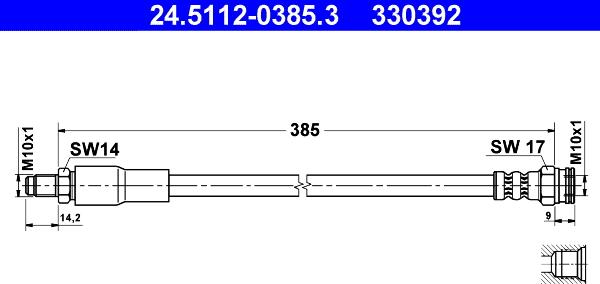 ATE 24.5112-0385.3 - Flessibile del freno www.autoricambit.com