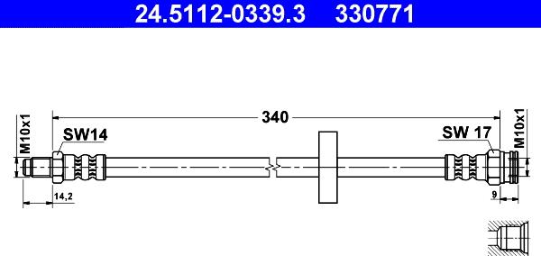 ATE 24.5112-0339.3 - Flessibile del freno www.autoricambit.com