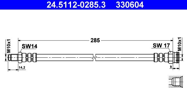 ATE 24.5112-0285.3 - Flessibile del freno www.autoricambit.com