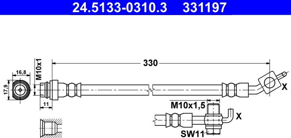 ATE 24.5133-0310.3 - Flessibile del freno www.autoricambit.com