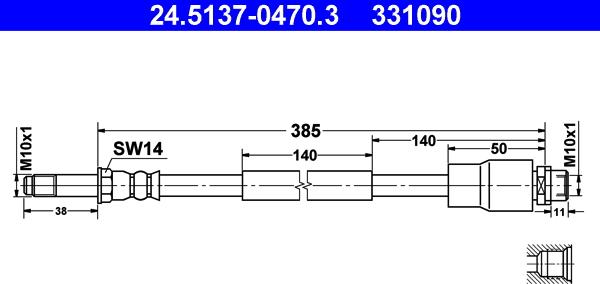 ATE 24.5137-0470.3 - Flessibile del freno www.autoricambit.com