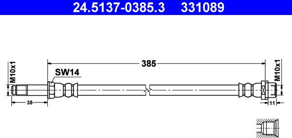 ATE 24.5137-0385.3 - Flessibile del freno www.autoricambit.com