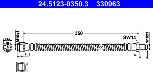 ATE 24.5123-0350.3 - Flessibile del freno www.autoricambit.com