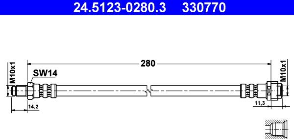 ATE 24.5123-0280.3 - Flessibile del freno www.autoricambit.com