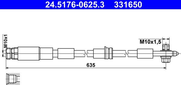 ATE 24.5176-0625.3 - Flessibile del freno www.autoricambit.com