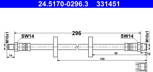 ATE 24.5170-0296.3 - Flessibile del freno www.autoricambit.com