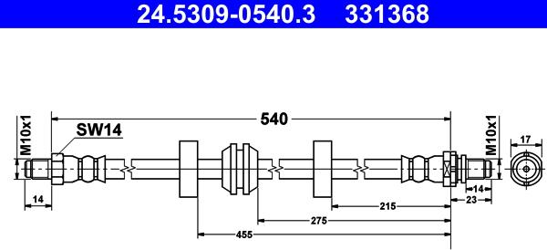 ATE 24.5309-0540.3 - Flessibile del freno www.autoricambit.com