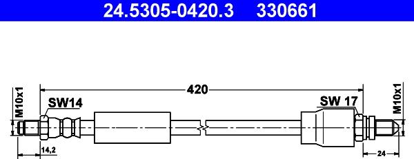 ATE 24.5305-0420.3 - Flessibile del freno www.autoricambit.com