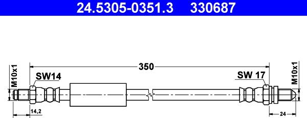 ATE 24.5305-0351.3 - Flessibile del freno www.autoricambit.com