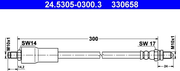 ATE 24.5305-0300.3 - Flessibile del freno www.autoricambit.com