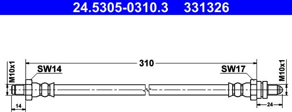 ATE 24.5305-0310.3 - Flessibile del freno www.autoricambit.com