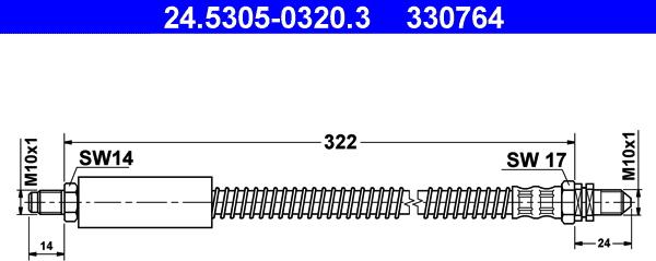 ATE 24.5305-0320.3 - Flessibile del freno www.autoricambit.com