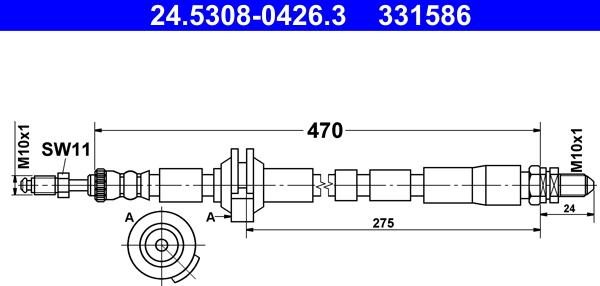 ATE 24.5308-0426.3 - Flessibile del freno www.autoricambit.com