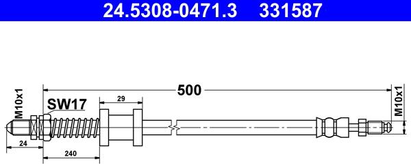 ATE 24.5308-0471.3 - Flessibile del freno www.autoricambit.com