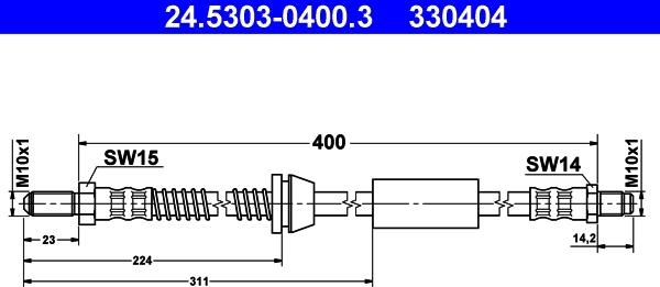 ATE 24.5303-0400.3 - Flessibile del freno www.autoricambit.com