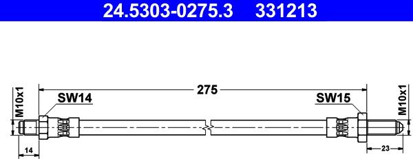 ATE 24.5303-0275.3 - Flessibile del freno www.autoricambit.com