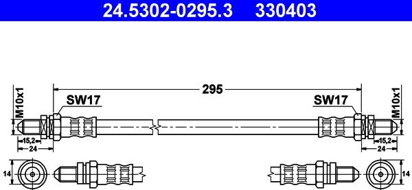 ATE 24.5302-0295.3 - Flessibile del freno www.autoricambit.com