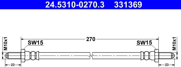 ATE 24.5310-0270.3 - Flessibile del freno www.autoricambit.com