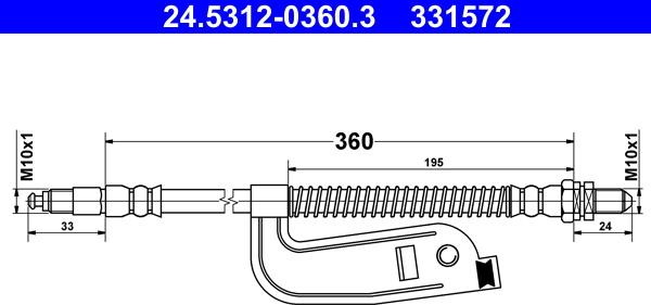 ATE 24.5312-0360.3 - Flessibile del freno www.autoricambit.com