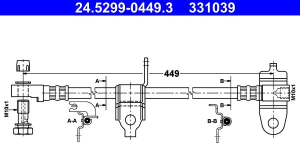 ATE 24.5299-0449.3 - Flessibile del freno www.autoricambit.com