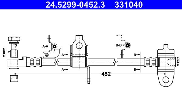 ATE 24.5299-0452.3 - Flessibile del freno www.autoricambit.com