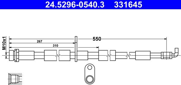 ATE 24.5296-0540.3 - Flessibile del freno www.autoricambit.com