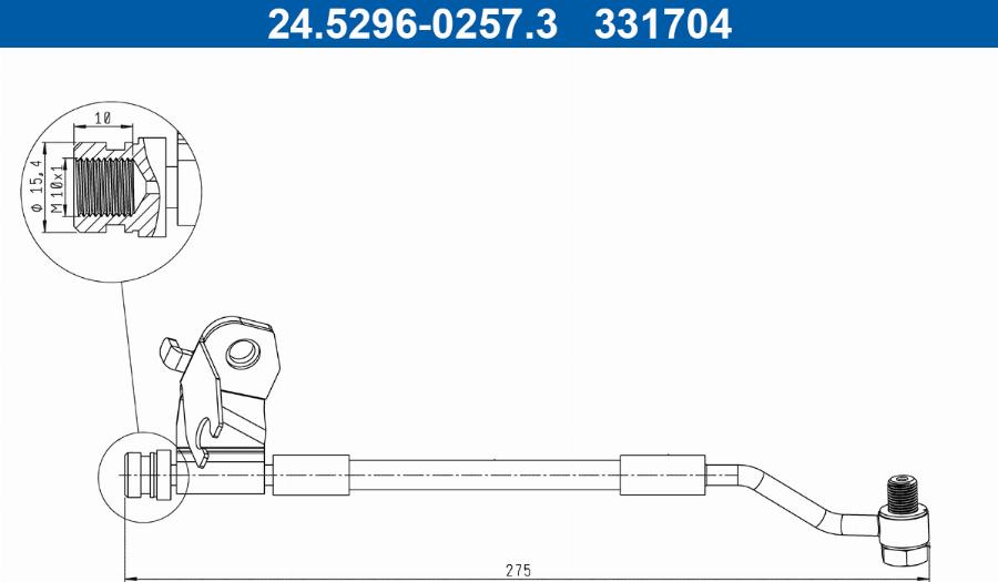 ATE 24.5296-0257.3 - Flessibile del freno www.autoricambit.com