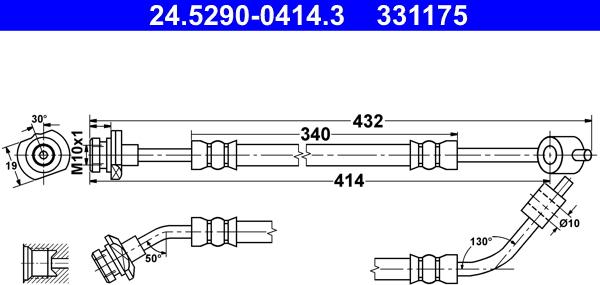 ATE 24.5290-0414.3 - Flessibile del freno www.autoricambit.com