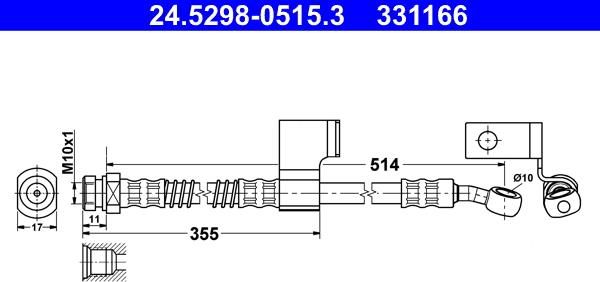 ATE 24.5298-0515.3 - Flessibile del freno www.autoricambit.com