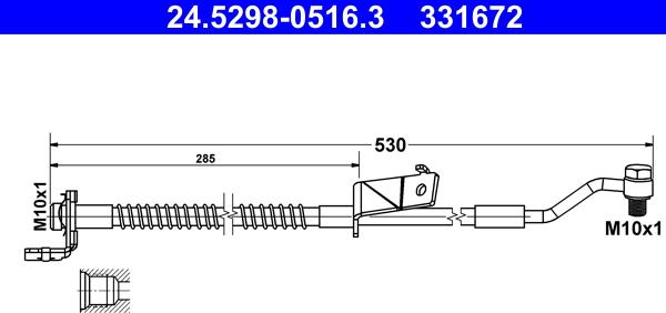 ATE 24.5298-0516.3 - Flessibile del freno www.autoricambit.com