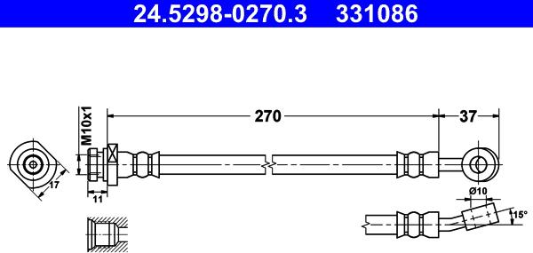 ATE 24.5298-0270.3 - Flessibile del freno www.autoricambit.com