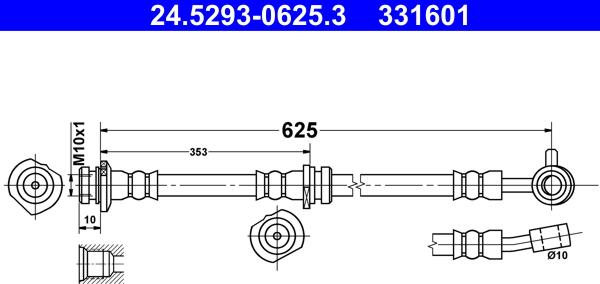 ATE 24.5293-0625.3 - Flessibile del freno www.autoricambit.com