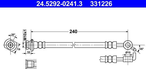 ATE 24.5292-0241.3 - Flessibile del freno www.autoricambit.com