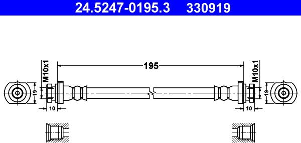 ATE 24.5247-0195.3 - Flessibile del freno www.autoricambit.com