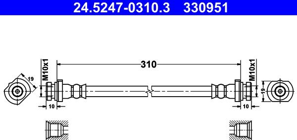 ATE 24.5247-0310.3 - Flessibile del freno www.autoricambit.com