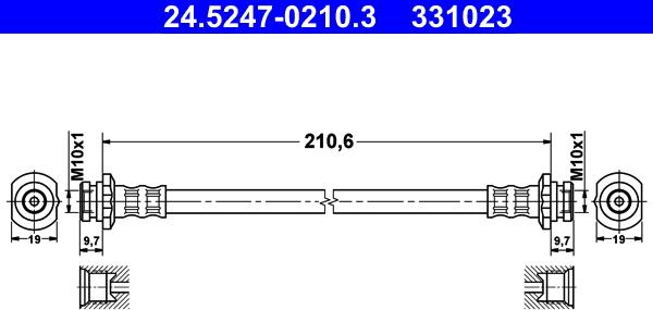 ATE 24.5247-0210.3 - Flessibile del freno www.autoricambit.com