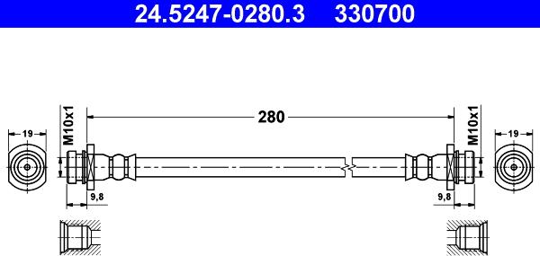 ATE 24.5247-0280.3 - Flessibile del freno www.autoricambit.com