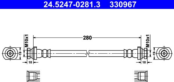 ATE 24.5247-0281.3 - Flessibile del freno www.autoricambit.com