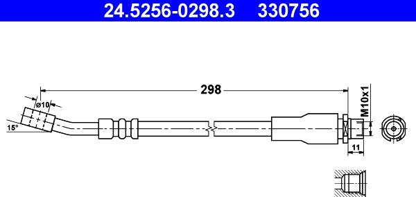 ATE 24.5256-0298.3 - Flessibile del freno www.autoricambit.com