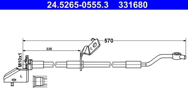 ATE 24.5265-0555.3 - Flessibile del freno www.autoricambit.com